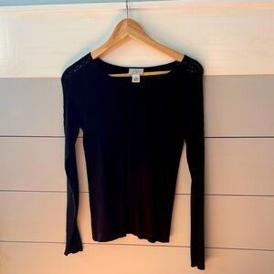 LOFT Classic Black Long Sleeve Sweater medium